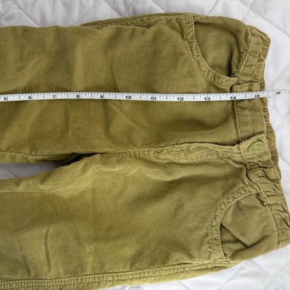 ⭒ 12-18M Olive Green Corduroy Pants Ruffles Pockets Button Spring Summer ⭒ - Picture 5 of 7